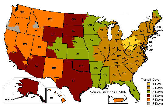 UPS Delivery Map