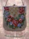 Floral Beaded Purse with Jeweled Frame
