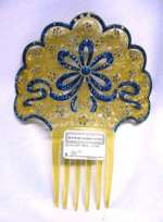 Vintage Celluloid Jeweled Hair Comb