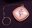 Sterling Silver Pink Enamel Guilloche Compact