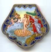 Italian Sterling Silver Figural Compact featuring Botticelli