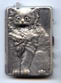 Extremely RARE Figural Cat Vanity Purse with Glass Jeweled Eyes