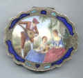 Sterling Vermeil with Enameled Case and Serenade Scene