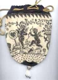Cherub Reticule with Hearts and Flowers