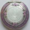 RARE Lilac Enamel Guilloche Compact with White Top