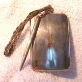 Sterling Silver and 14 Kt. Gold Vanity Purse by FB Co. Complete with Pencil