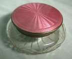 Pink Deco Design Enamel Guilloche Dresser Jar