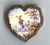Italy Sterling Vermeil Figural Heart-Shaped Compact