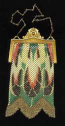 RARE Style Whiting and Davis Mesh Purse w/Gold Frame
