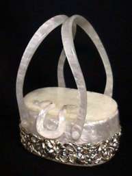 Killer Llewellyn Lucite Purse with Platinum Embossed Trim