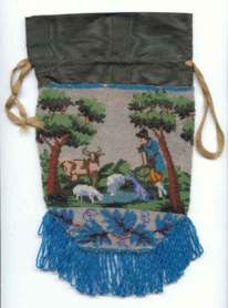 Shepherd with Sheep and Cow Beaded Reticule by Eliza Caldwall, Circa 1832