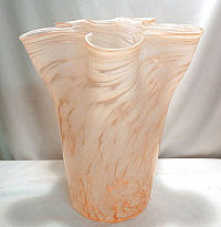 Pink Swirl Art Glass Handkerchief Vase