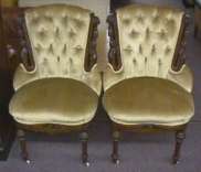 Pair of Victorian Walnut Renaissance Revival Chairs