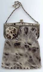 RARE! The "Cadillac" of Vanity Bags: a Whiting and Davis Compact Frame in Stunning Snakeskin Design