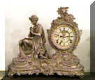 Ansonia Lady Playing Flute Clock