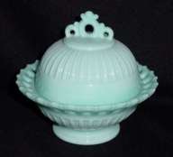 Turquoise Lacy Edge Butter Dish