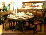 Museum Quality Carved Oak Diningroom Set with Lion's Heads and Claw Feet