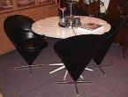 Verner Panton Cone Chairs & Knoll Petal Table