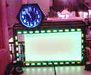 Neon Menu Sign with Clock