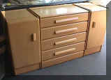 Center Cabinet and Pier Cabinets, #2914/5 and #2910, 1936, Wheat