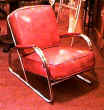Lloyd's Red Chrome Lounge Chair